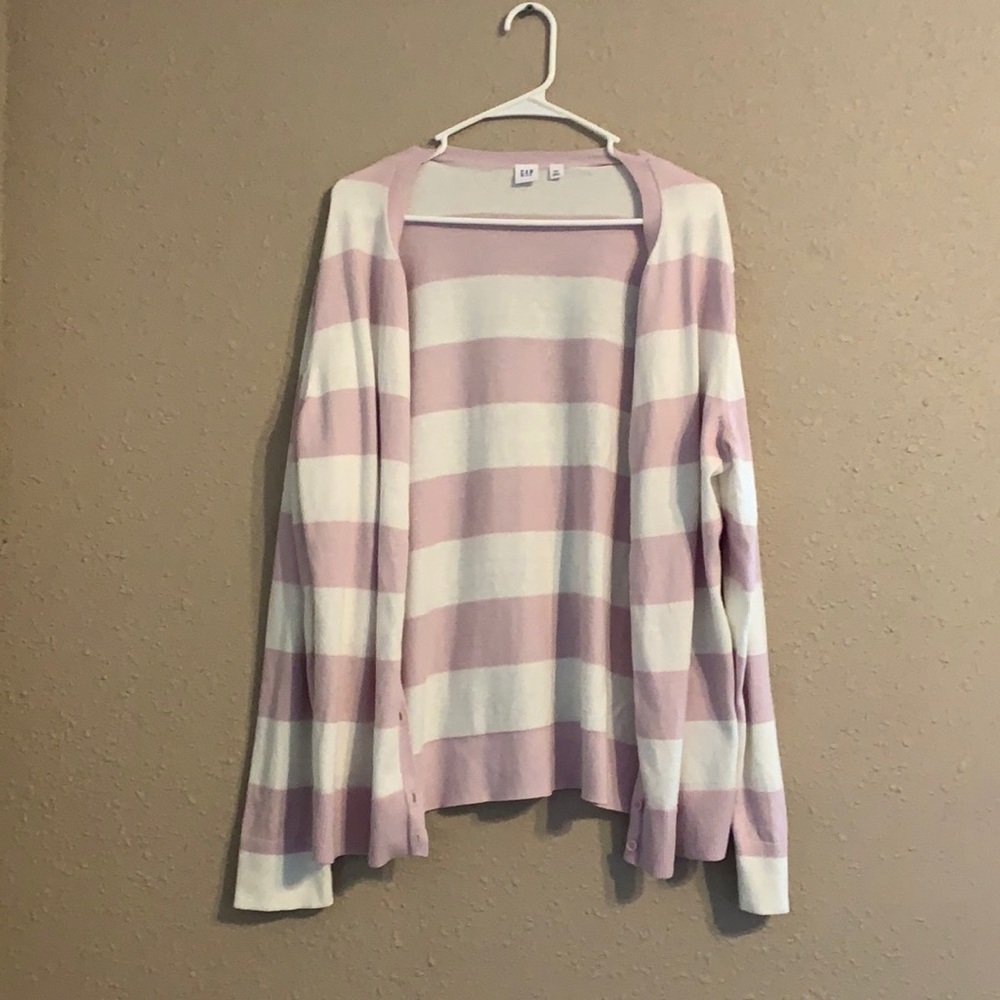 Pink and White XXL Gap Sweater Cardigan